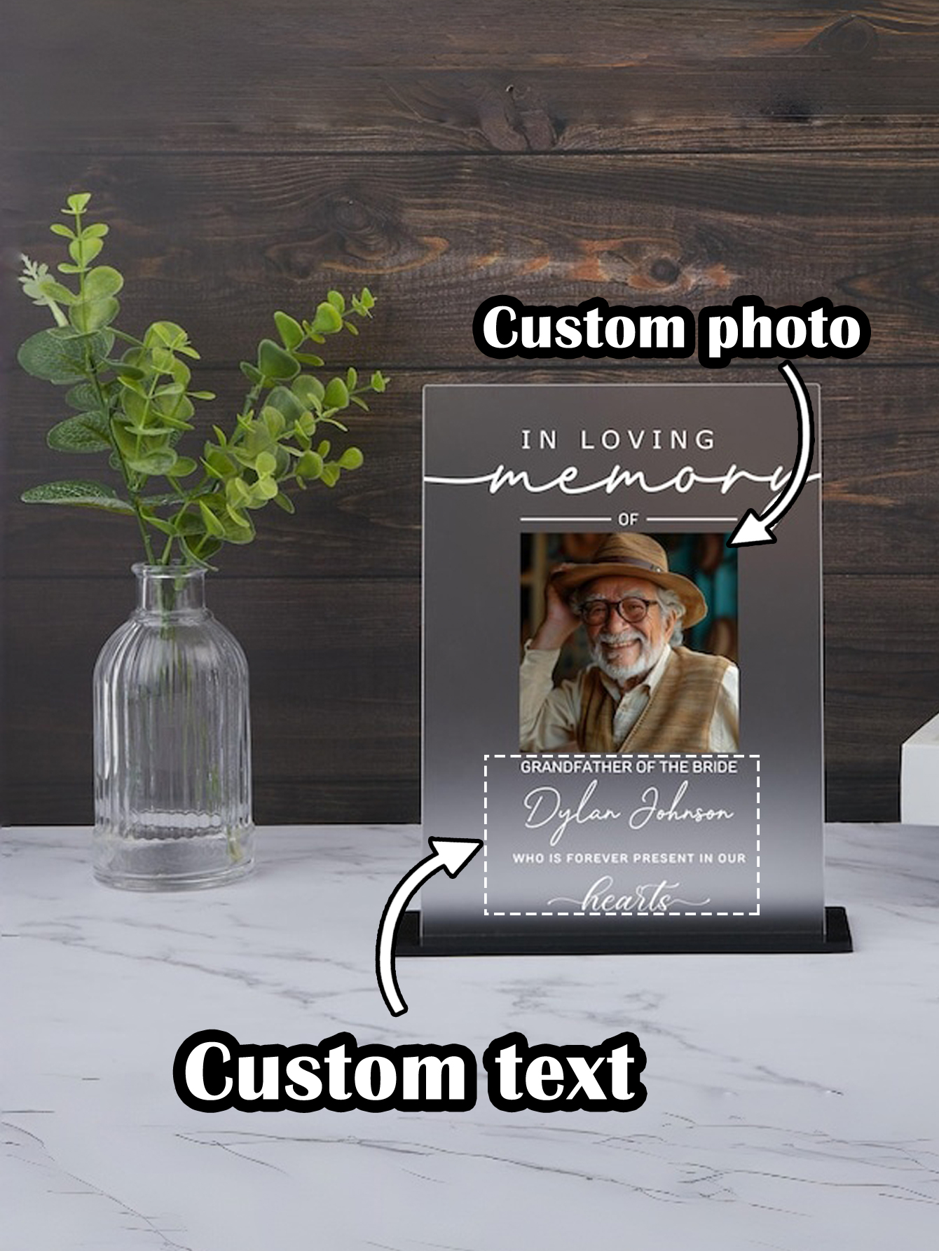 Heartfelt Memorial Custom Gifts Commemorative Acrylic Memorial and Condolence Gifts